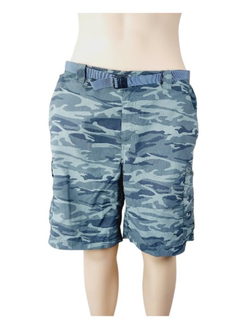 Columbia Men's Black Green Omni-Shade Camouflage Cargo Shorts Size 36